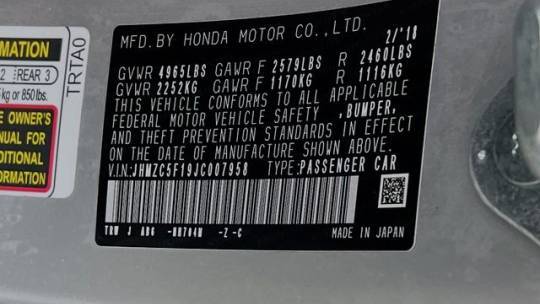 2018 Honda Clarity JHMZC5F19JC007958