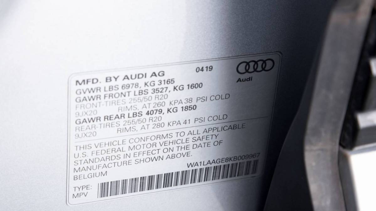 2019 Audi e-tron WA1LAAGE8KB009967