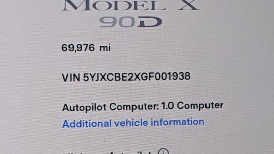 2016 Tesla Model X 5YJXCBE2XGF001938