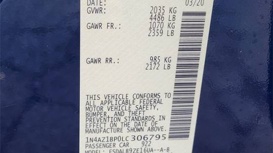 2020 Nissan LEAF 1N4AZ1BP0LC306795