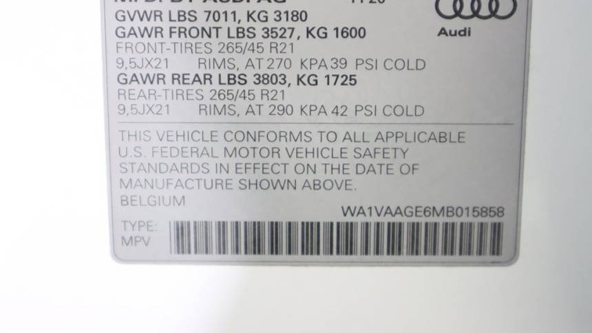 2021 Audi e-tron WA1VAAGE6MB015858