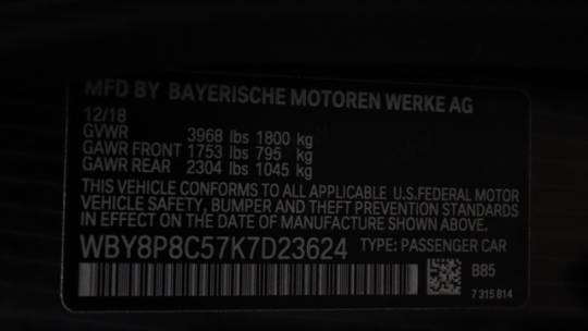 2019 BMW i3 WBY8P8C57K7D23624