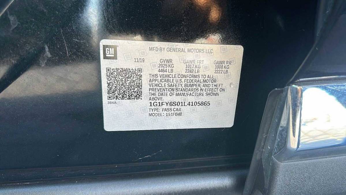 2020 Chevrolet Bolt 1G1FY6S01L4105865