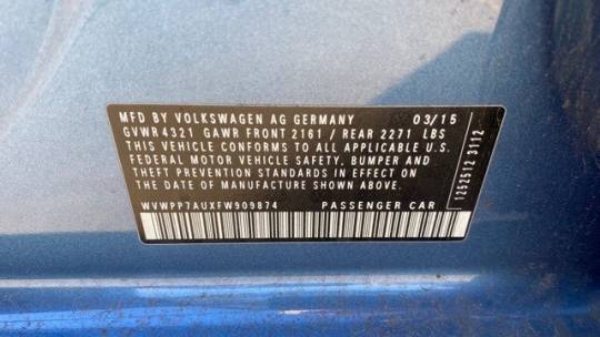 2015 Volkswagen e-Golf WVWPP7AUXFW909874