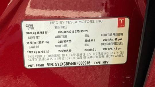 2016 Tesla Model X 5YJXCBE44GF000916
