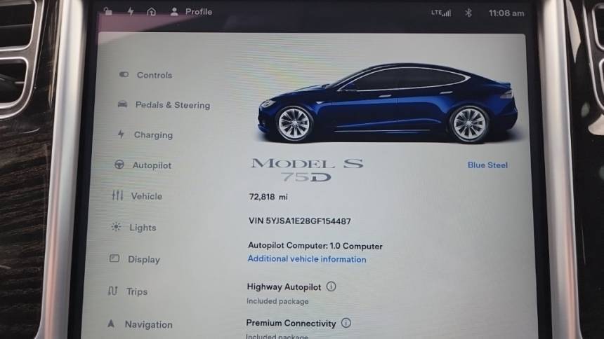 2016 Tesla Model S 5YJSA1E28GF154487