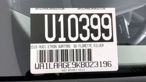 2019 Audi e-tron WA1LAAGE9KB023196
