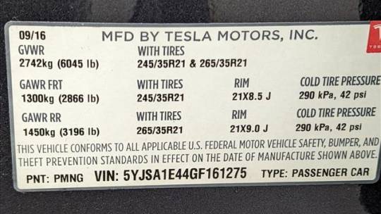 2016 Tesla Model S 5YJSA1E44GF161275