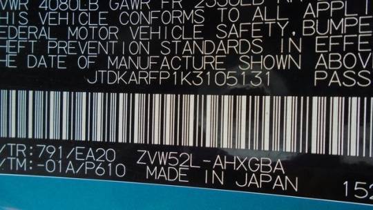 2019 Toyota Prius Prime JTDKARFP1K3105131