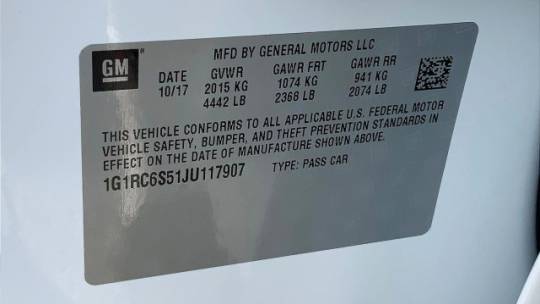 2018 Chevrolet VOLT 1G1RC6S51JU117907