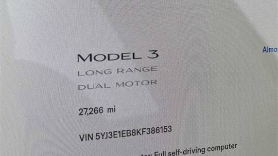 2019 Tesla Model 3 5YJ3E1EB8KF386153