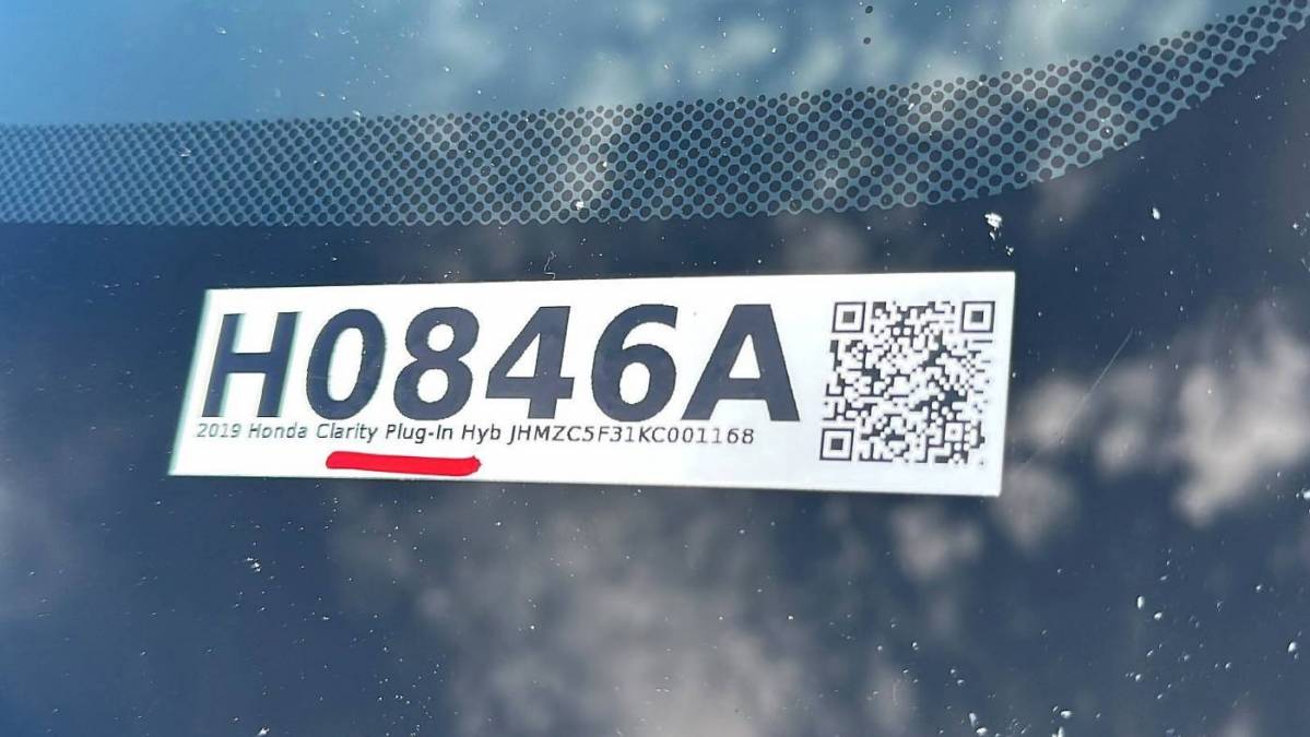 2019 Honda Clarity JHMZC5F31KC001168