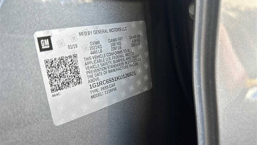 2019 Chevrolet VOLT 1G1RC6S51KU126821