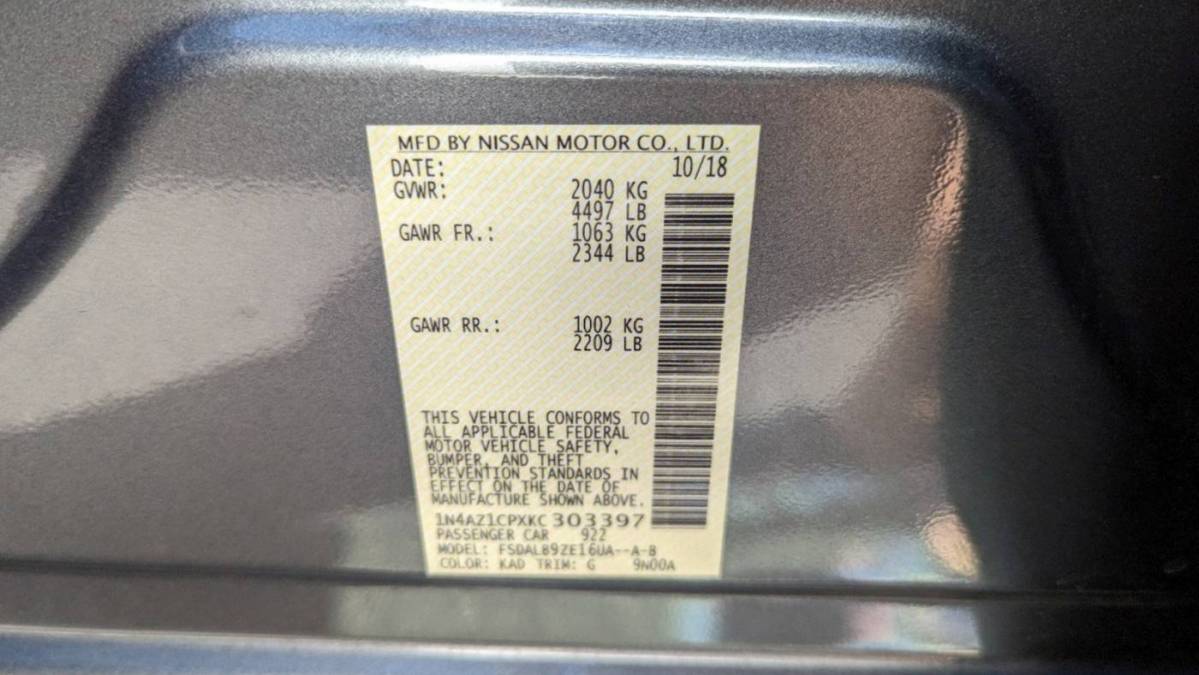 2019 Nissan LEAF 1N4AZ1CPXKC303397