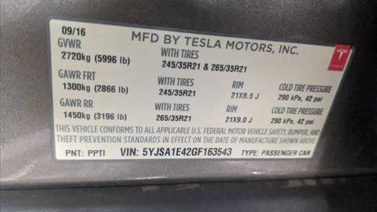 2016 Tesla Model S 5YJSA1E42GF163543