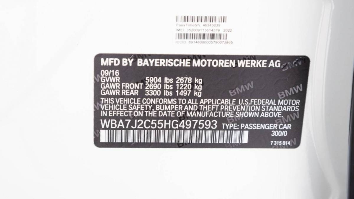 2017 BMW 7 Series WBA7J2C55HG497593