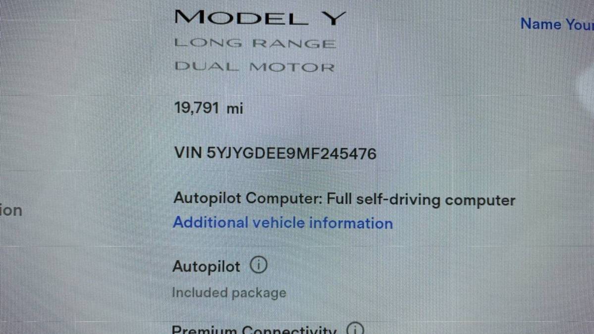 2021 Tesla Model Y 5YJYGDEE9MF245476