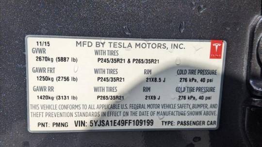 2015 Tesla Model S 5YJSA1E49FF109199