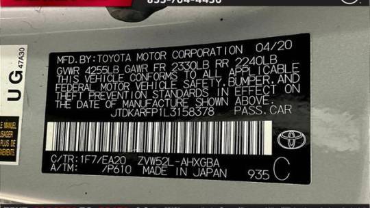 2020 Toyota Prius Prime JTDKARFP1L3158378