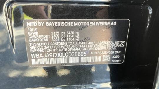 2020 BMW 5 Series WBAJA9C00LCD38695