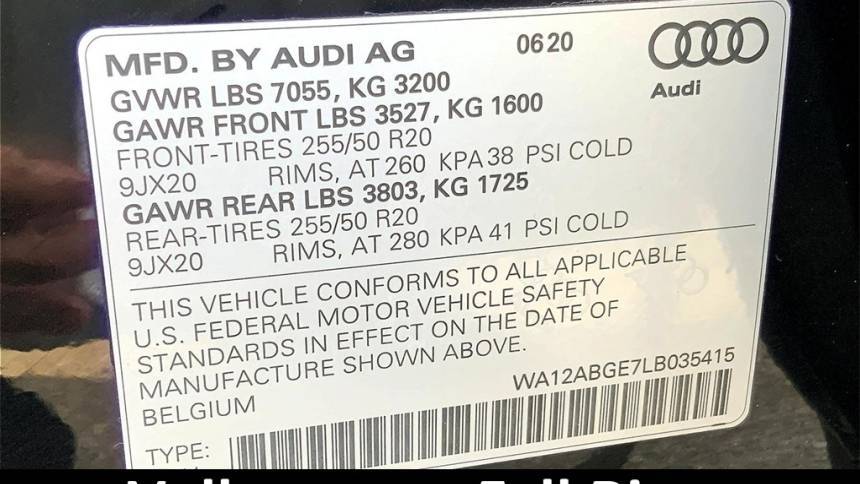 2020 Audi e-tron WA12ABGE7LB035415