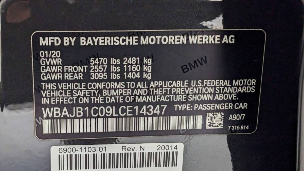 2020 BMW 5 Series WBAJB1C09LCE14347