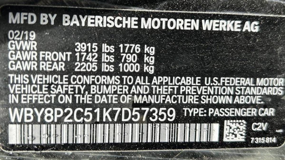2019 BMW i3 WBY8P2C51K7D57359