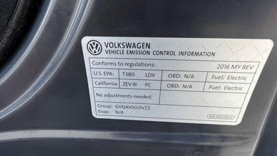 2016 Volkswagen e-Golf WVWPP7AU2GW915444