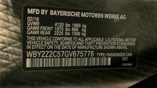 2016 BMW i8 WBY2Z2C57GV675776
