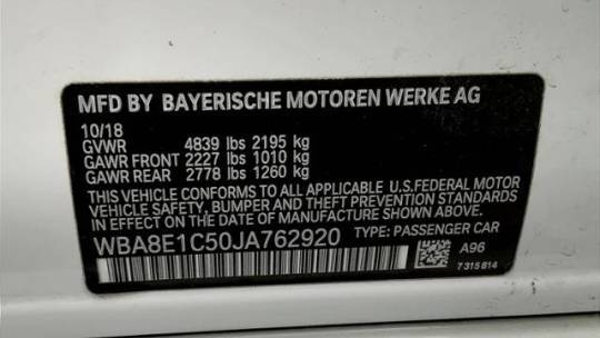 2018 BMW 3 Series WBA8E1C50JA762920