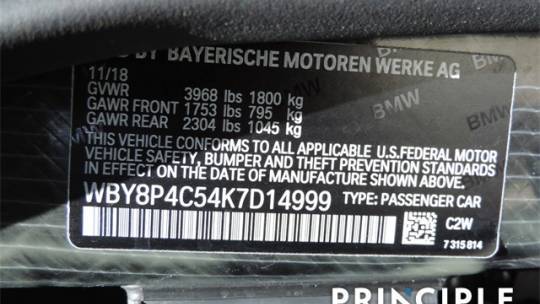 2019 BMW i3 WBY8P4C54K7D14999