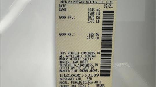 2021 Nissan LEAF 1N4AZ1CV1MC553189