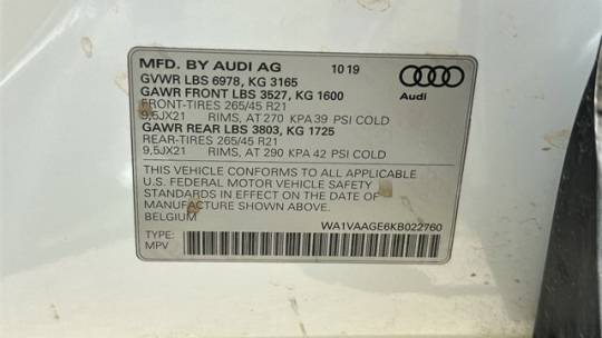 2019 Audi e-tron WA1VAAGE6KB022760