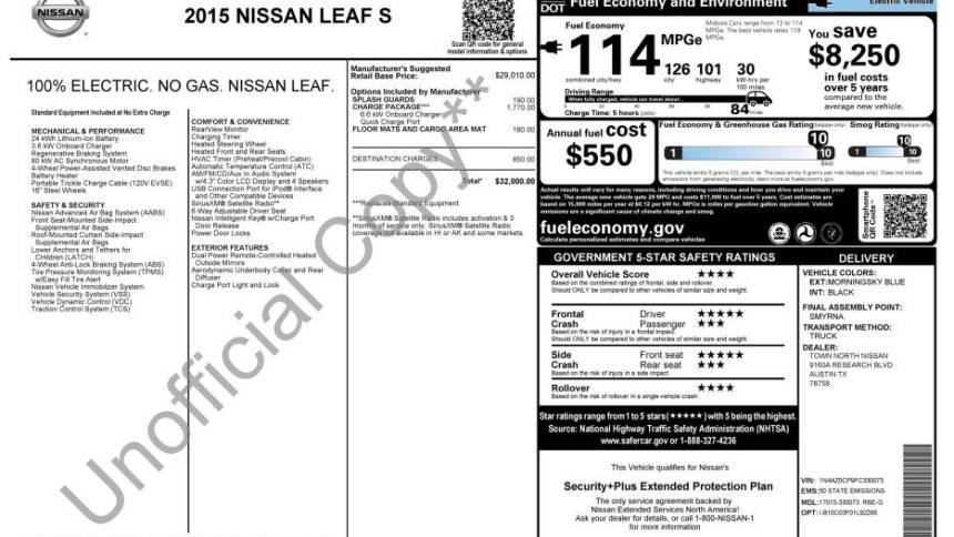 2015 Nissan LEAF 1N4AZ0CP9FC330073