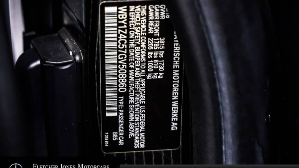2016 BMW i3 WBY1Z4C57GV508860