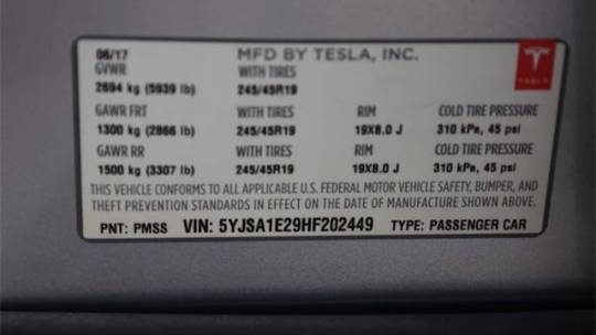 2017 Tesla Model S 5YJSA1E29HF202449