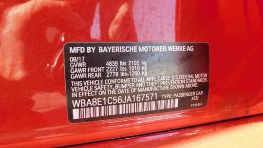 2018 BMW 3 Series WBA8E1C56JA167571