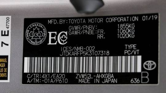 2019 Toyota Prius Prime JTDKARFP5K3107318