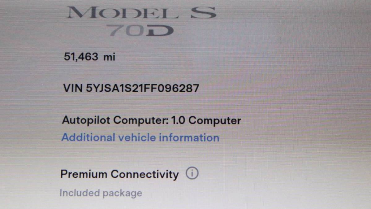 2015 Tesla Model S 5YJSA1S21FF096287