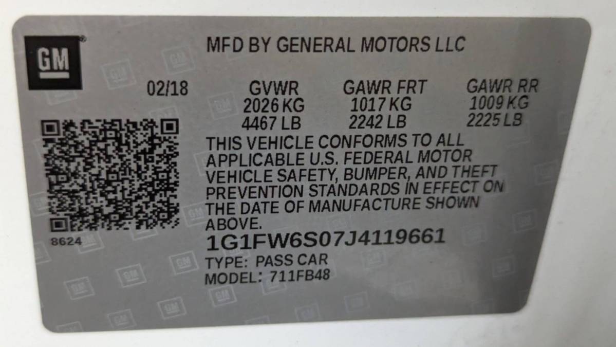 2018 Chevrolet Bolt 1G1FW6S07J4119661
