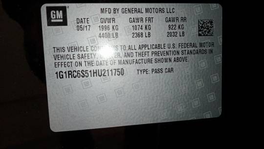 2017 Chevrolet VOLT 1G1RC6S51HU211750