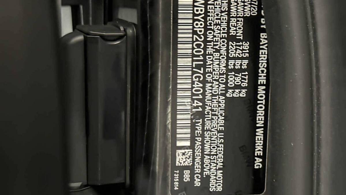 2020 BMW i3 WBY8P2C01L7G40141