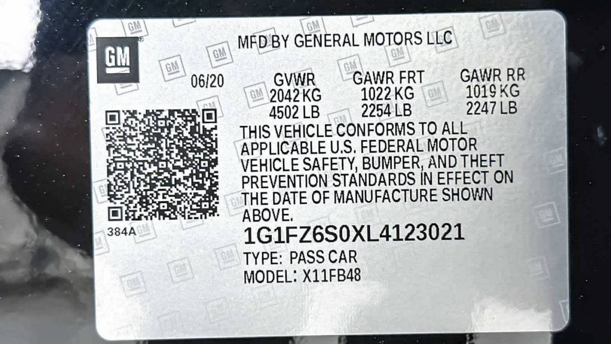 2020 Chevrolet Bolt 1G1FZ6S0XL4123021