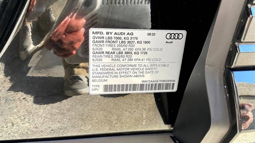 2021 Audi e-tron WA12AAGE7MB000546
