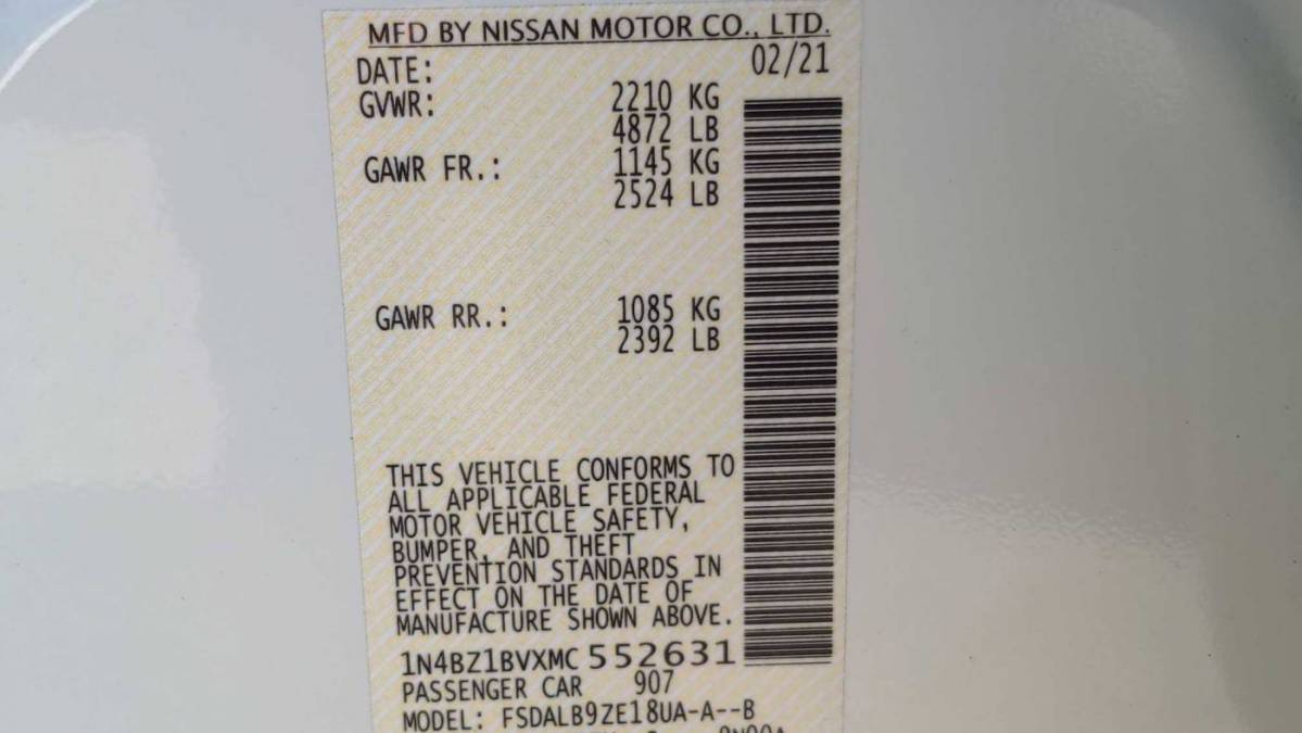 2021 Nissan LEAF 1N4BZ1BVXMC552631