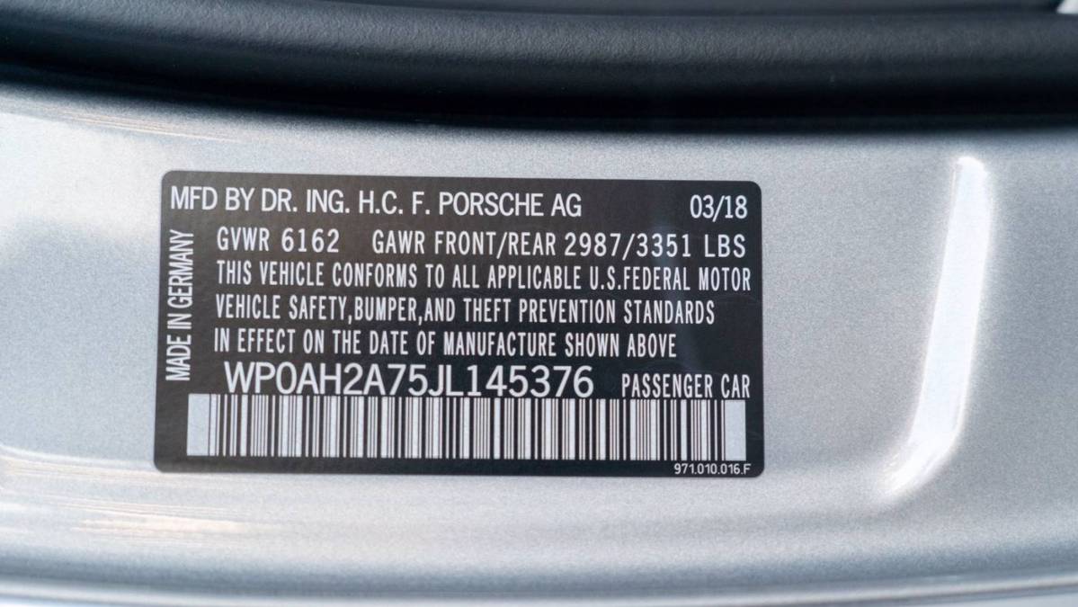 2018 Porsche Panamera WP0AH2A75JL145376