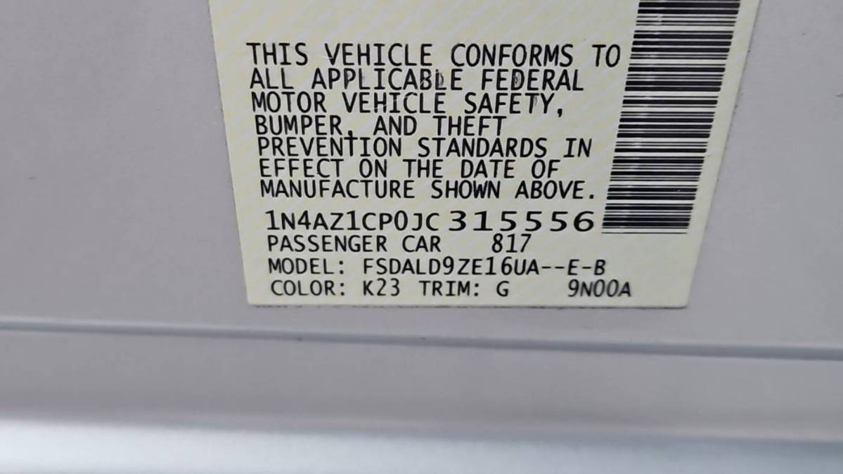 2018 Nissan LEAF 1N4AZ1CP0JC315556