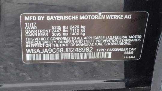 2018 BMW 5 Series WBAJA9C58JB248982