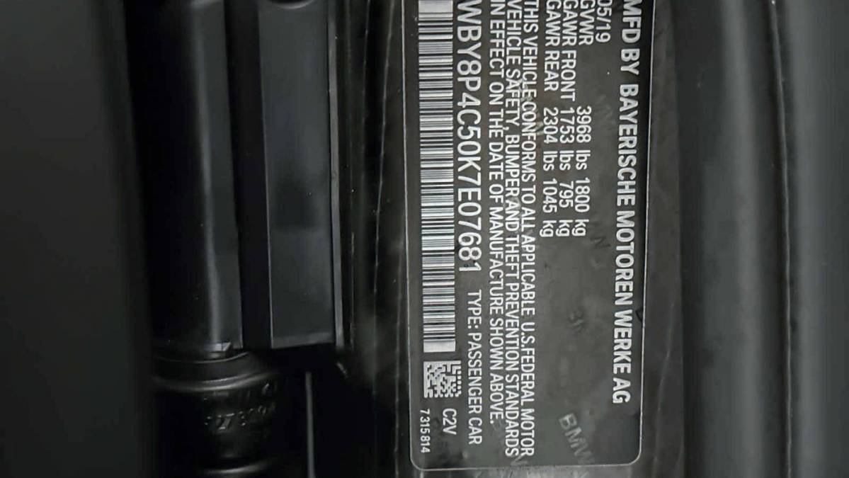 2019 BMW i3 WBY8P4C50K7E07681