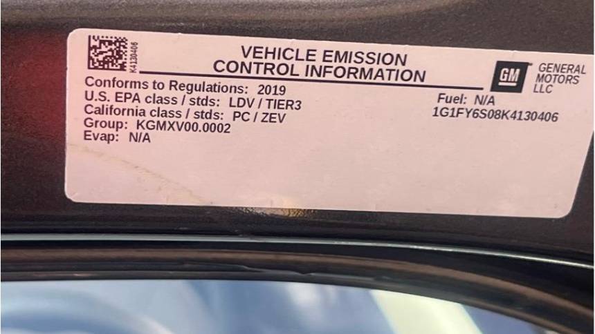 2019 Chevrolet Bolt 1G1FY6S08K4130406